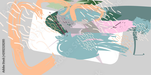 Art Painting Elegant natural pastel muted pale calm tones card geometric template background. Collection of romantic abstraction