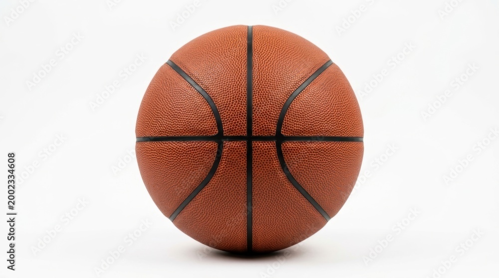 Fototapeta premium Close-up of a classic basketball on a white background