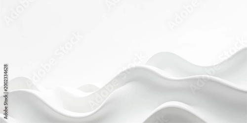 Abstract White Silk Wave Texture Background with Smooth Satin Fabric Flow Design