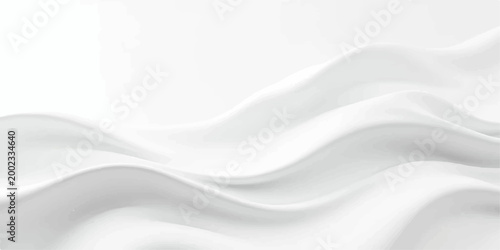 White Silk Satin Abstract Wave Background with Soft Smooth Elegant Flowing Texture