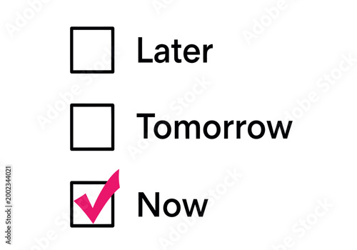 Prioritization list now tomorrow later task management and decision making