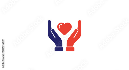 Hands holding a heart symbol.