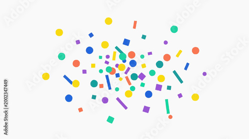 A lively explosion of colorful confetti, a burst of joy and festivity perfect for celebrations.