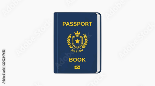 A closed passport against an empty backdrop, showcasing its official design and signifying the gateway to travel and exploration.