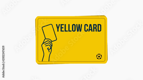 A vividly illuminated yellow card signals a moment of caution during a soccer game.