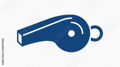 A simple, elegant graphic featuring a whistle, showcasing its distinct shape and design. Suitable for sporting, safety, or informational contexts.