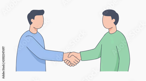 Two individuals reach an agreement and cooperation with a handshake, symbolizing partnership and a professional deal.