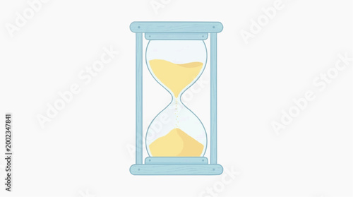 An hourglass elegantly displays the passage of time, a timeless symbol of patience, deadlines, and the ephemeral nature of moments. 