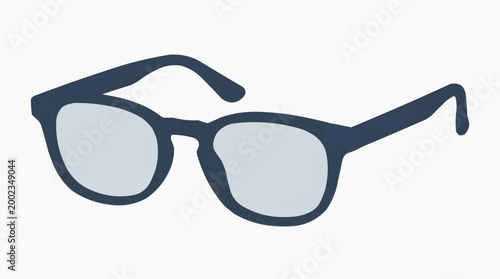 A sleek pair of modern eyeglasses rests against a backdrop, featuring bold lines and a focus on clarity. Ideal for vision-related themes.