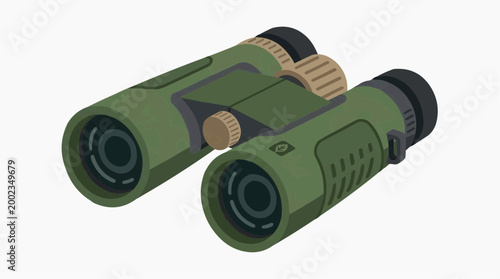 A close-up view of a pair of binoculars that appear to be high-quality and offer a clear perspective.