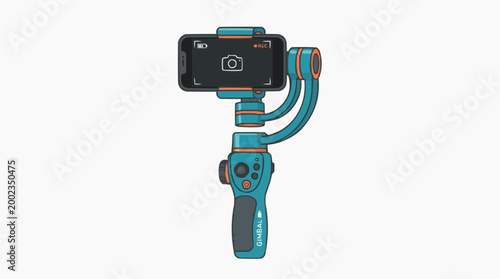 An illustration depicts a vibrant, user-friendly smartphone stabilizer, enhancing the possibilities for video creation and exploration.