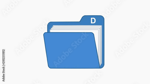 An Open File folder icon. Symbol of file management and organization.