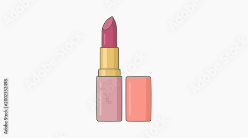 A beautifully designed lipstick with its cap, elegantly poised on a bright background. Capture the essence of feminine beauty, cosmetics, and the allure of self-expression.