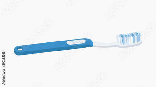 A close-up captures a pristine toothbrush, its bristles clean and ready, exemplifying oral hygiene. The cool color palette and sharp details of the image offer a modern and healthy vibe.