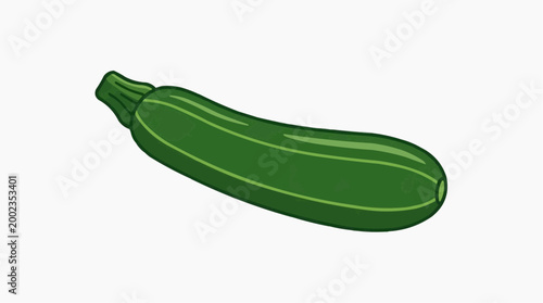 Fresh zucchini isolated, a close-up depiction showcases the smooth texture and vibrant green hue. Perfect for culinary and agricultural themes.