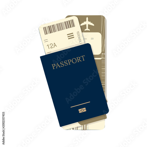 Passport and ticket for an upcoming travel.