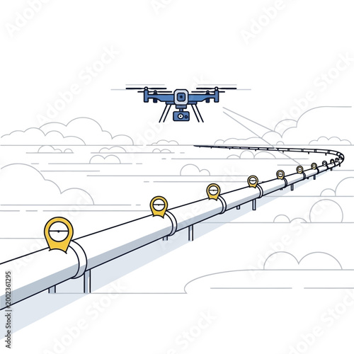 Drone surveys pipeline for inspection and maintenance with aerial surveillance technology for enhanced monitoring