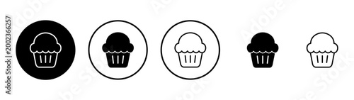 Cup cake icon vector. Cup cake sign and symbol