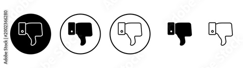 Dislike icon vector. dislike sign and symbol. Hand with thumb down
