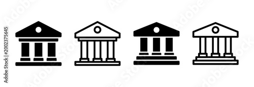 Bank icon vector illustration. Bank sign and symbol, museum, university