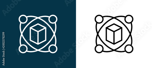 Photos Two-shade outline icon pair in black and white, editable stroke vector illustrat