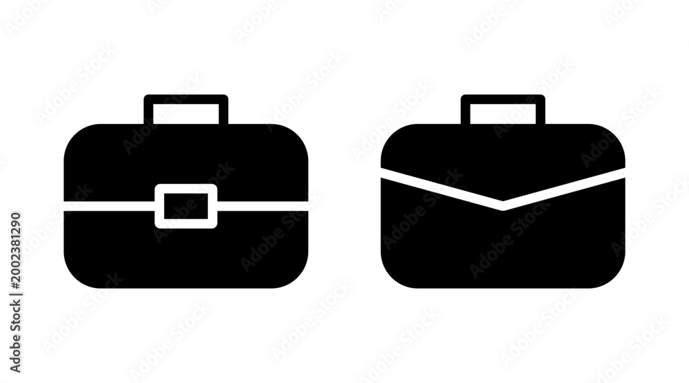 Fototapeta premium Briefcase icon set vector. suitcase sign and symbol. luggage symbol.