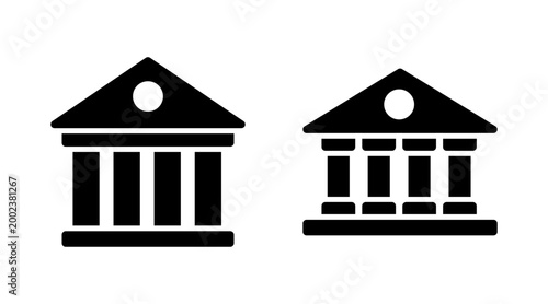 Bank icon set vector. Bank sign and symbol, museum, university