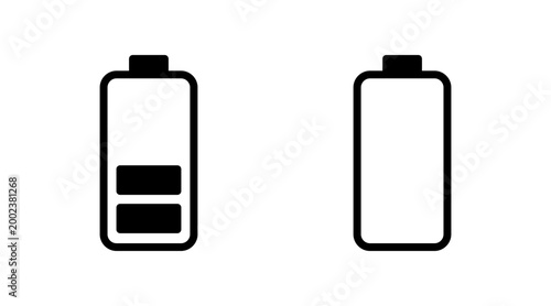 Battery icon set vector. battery charging sign and symbol. battery charge level
