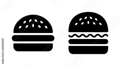 Burger icon set vector. burger sign and symbol. hamburger