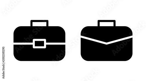 Briefcase icon set vector. suitcase sign and symbol. luggage symbol.