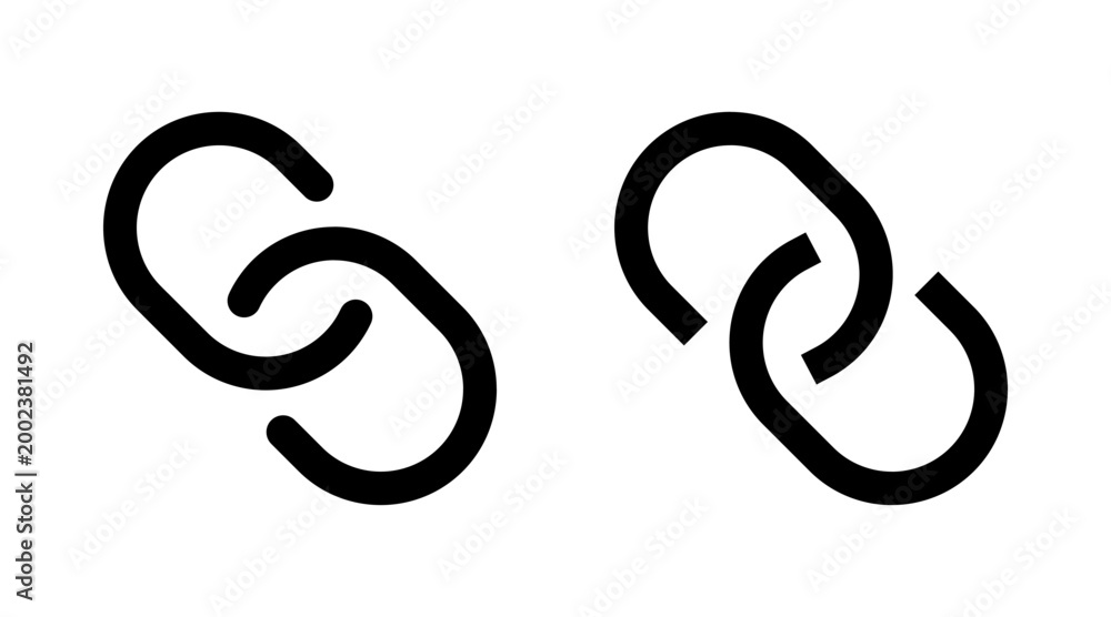 Obraz premium Link icon set vector. Hyperlink chain sign and symbol