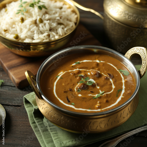 Creamy Dal Makhani with Jeera Rice – Traditional North Indian Comfort Food Shot