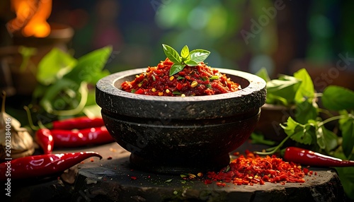 Fiery chili paste bowl