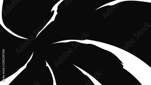 Abstract black energy lines converging toward the center on transparent background. Dynamic radial motion effect with sharp curved streaks, perfect for power impact scenes, comic speed effects.