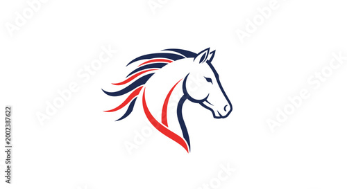 Horse Head with Colorful Mane Design.