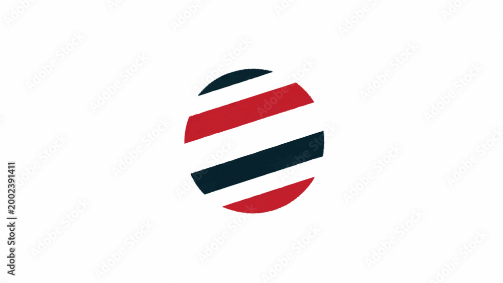 Naklejka premium A symbolic representation of true love through red love stripes forming a heart on a white background with navy blue accents.