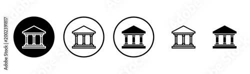 Bank icon logo design. Bank sign and symbol, museum, university
