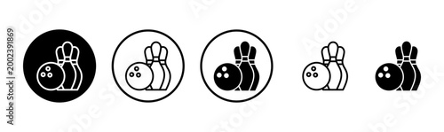 Bowling icon logo design. bowling ball and pin sign and symbol.
