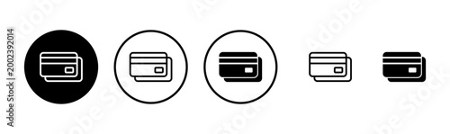 Credit card icon logo design. Credit card payment sign and symbol