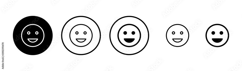 Fototapeta premium Smile icon logo design. smile emoticon icon. feedback sign and symbol