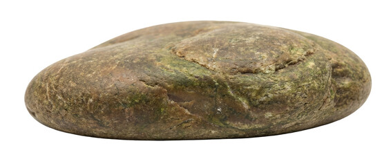 Smooth natural stone with green moss texture