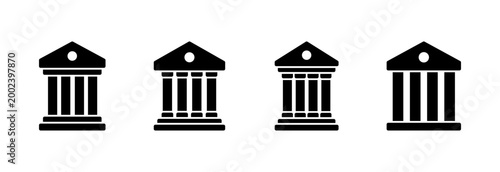 Bank icon symbol for apps and websites. Bank sign and symbol, museum, university