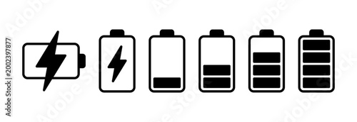 Battery icon symbol for apps and websites. battery Charging sign. battery charge level