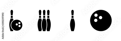 Bowling icon symbol for apps and websites. bowling ball and pin sign and symbol.