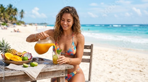 A young woman on the beach