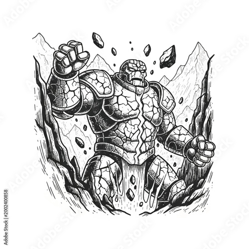 The Rock Monster Emerging From Earth.