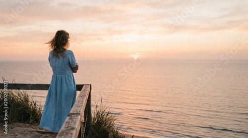 A young woman on the beach