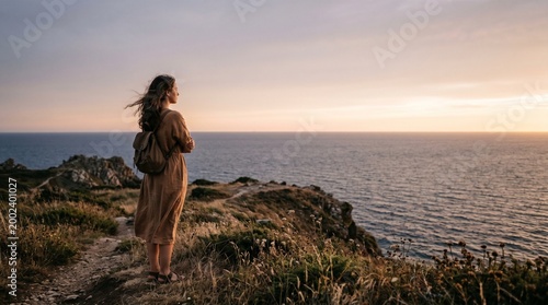 A young woman on the beach
