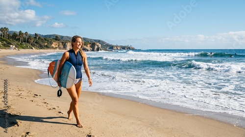 A young woman on the beach