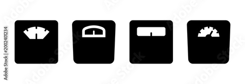 Scales icon symbol for apps and websites. Weight scale sign and symbol